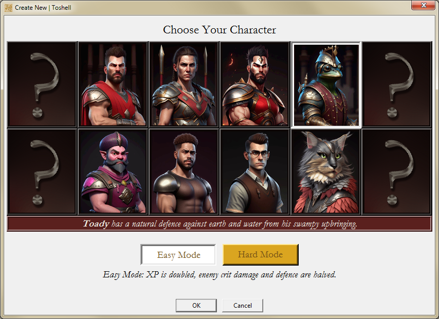 Character select screenshot